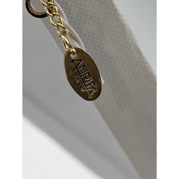 Amrita Singh Gold Tone Multi Layered Hammered Disc Coin Long Necklace - Picture 6 of 8